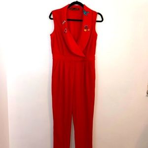 Hal Rubenstein size 8 red/orange jumpsuit